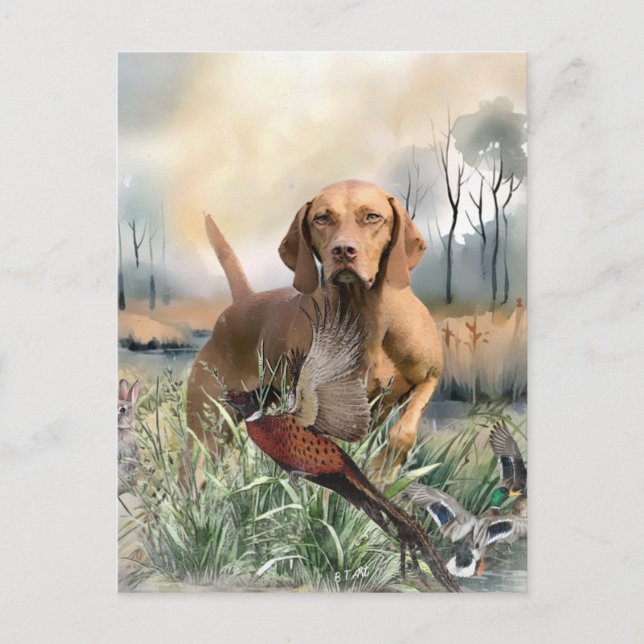 Cartão Postal De Festividades Vizsla, Arte (Frente)