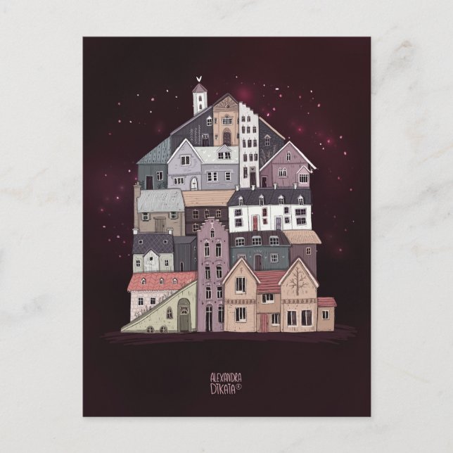 Cartão Postal De Festividades Você é minha casa por Alexandra Dikaia Love (Frente)