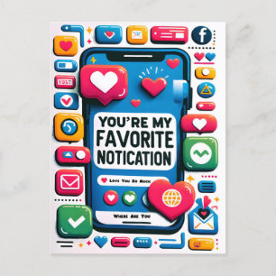 Cartão Postal De Festividades Você É Minha Notificação Favorita Engraçada