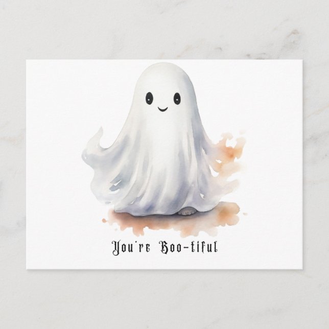 Cartão Postal De Festividades Você é o Bonito Fantasma Fantasma do Boo. (Frente)