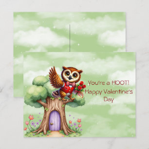 Cartão Postal De Festividades Você é um HOOT! Feliz dia de os namorados