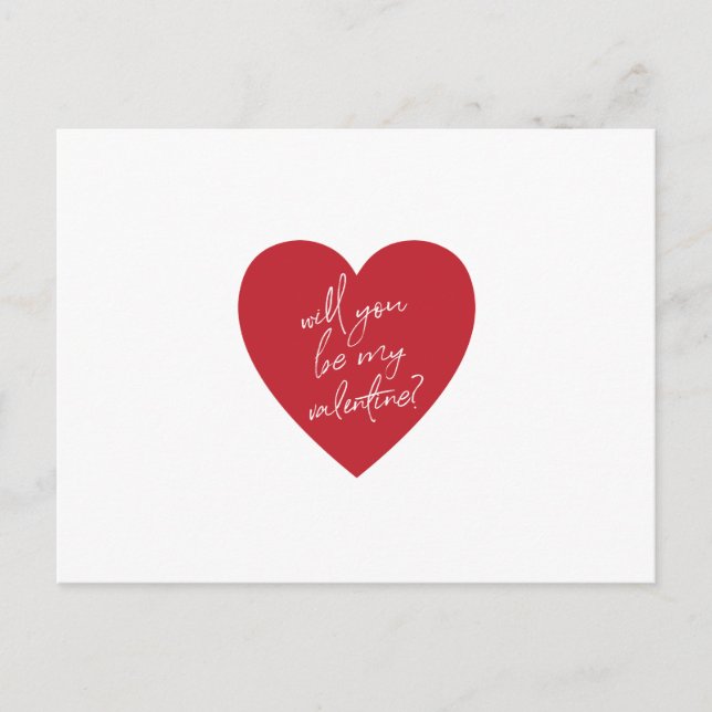 Cartão Postal De Festividades "Você será meu Namorados?" Cartaz vermelho (Frente)