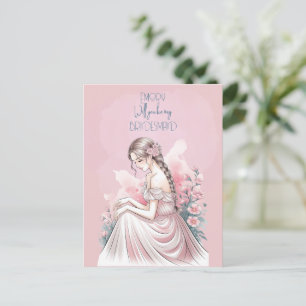 Cartão Postal De Festividades Você Será Minha Bridesmaid Floral?
