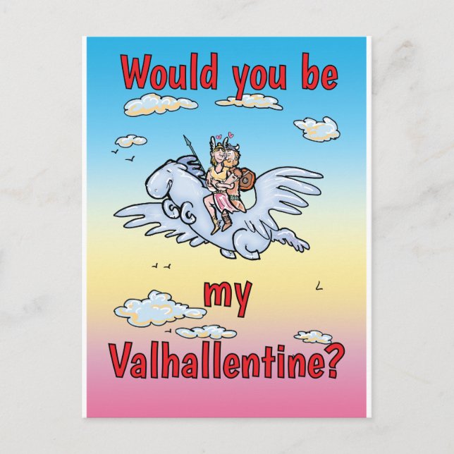 Cartão Postal De Festividades Você seria meu Valhallentine? (Frente)
