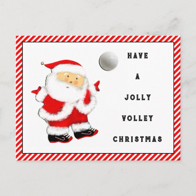 Cartão Postal De Festividades Volleyball Christmas Holiday Postcard (Frente)