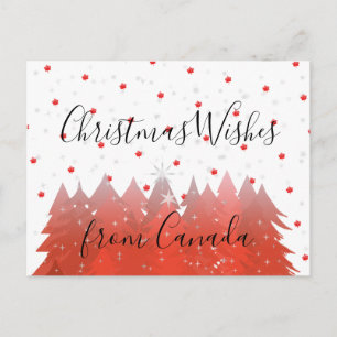 Cartão Postal De Festividades Vontade De Natal Do Canadá 150 Folha De Maple Verm