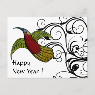 Cartão Postal De Festividades Voo para o Ano Novo - Personalizado