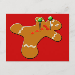 Cartão Postal De Festividades Voodoo Gingerbird Homem Humor de Natal
