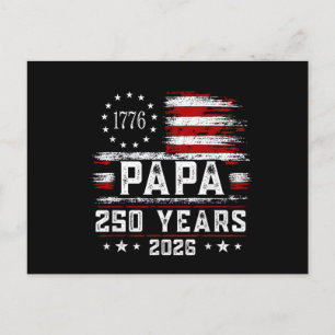 Cartão Postal De Festividades Vovô Americano Bandeira dos EUA 250 Anos 4 de Julh