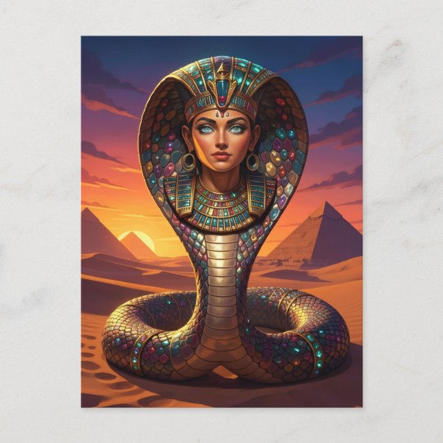 Cartão Postal De Festividades Wadjet – Egyptian Cobra Goddess´7 (Frente)