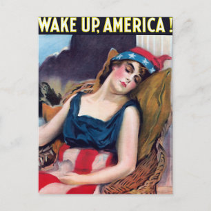 Cartão Postal De Festividades Wake Up America!