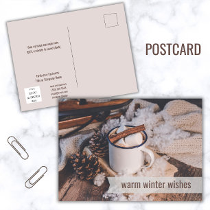 Cartão Postal De Festividades Warm Winter Deseja Férias Felizes para Negócios