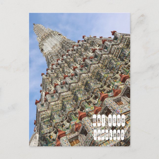 Cartão Postal De Festividades Wat Arun na Tailândia (Frente)