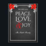 Cartão Postal De Festividades We wish you peace love & joy<br><div class="desc">We wish you peace love & joy</div>