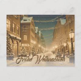 Cartão Postal De Festividades Weihnachtlich verschneite Straßen einer Innenstadt