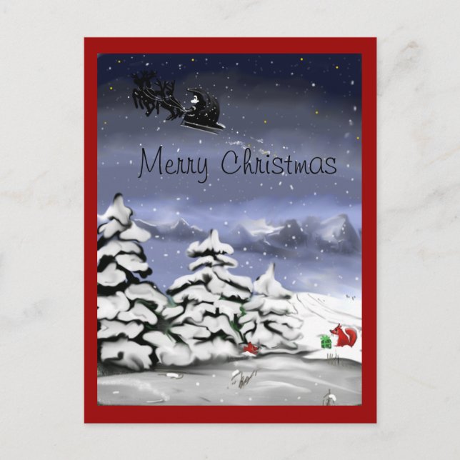 Cartão Postal De Festividades Weihnachtsgruss, Geschenk für den Fuchs (Frente)