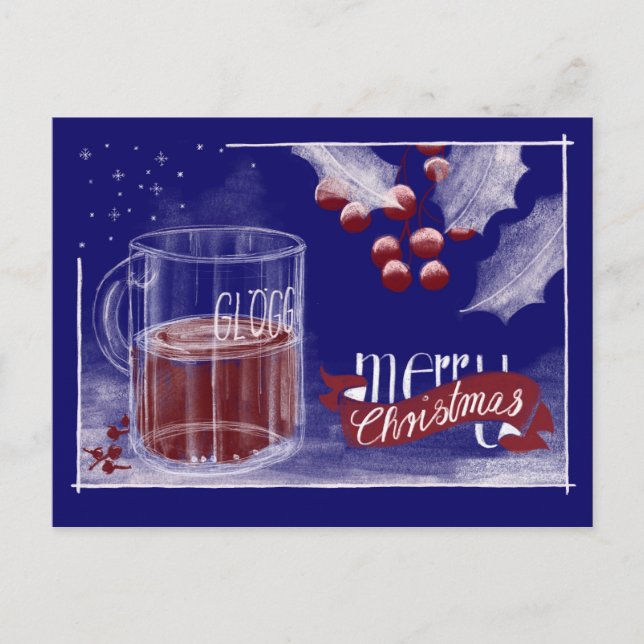 Cartão Postal De Festividades Weihnachtskarte Glögg Glühwein Merry Christmas (Frente)