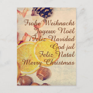 Cartão Postal De Festividades Weihnachtsmotiv mit Früchten