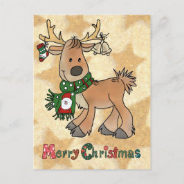 Cartão Postal De Festividades Weihnachtsren mit Sternen