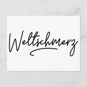 Cartão Postal De Festividades Weltschmerz, palavra alemão, lassitude do mundo,