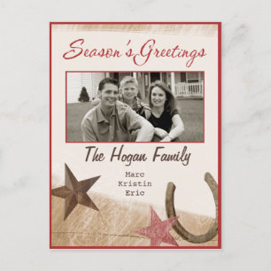 Cartão Postal De Festividades Western Holiday Photo Postcard