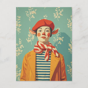 Cartão Postal De Festividades Whimsic Retro Christmas Elf