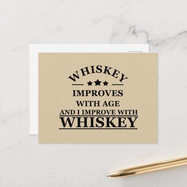 Cartão Postal De Festividades Whiskey cita bebidas alcoólicas engraçadas dizendo (Frente/Verso In Situ)
