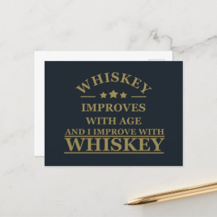 Cartão Postal De Festividades Whiskey cita bebidas alcoólicas engraçadas dizendo