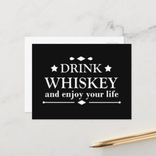 Cartão Postal De Festividades Whiskey cita discursos engraçados sobre álcool beb