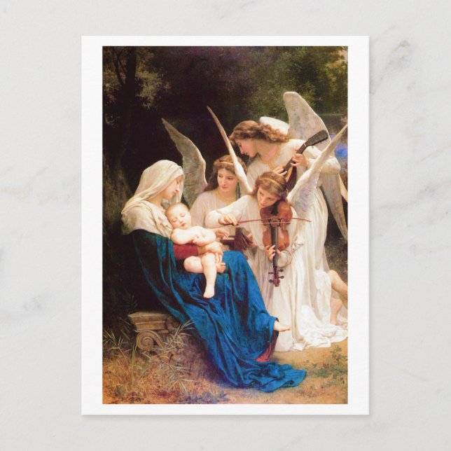 Cartão Postal De Festividades William-Adolphe Bouguereau SONG OF ANGELS 1881 (Frente)