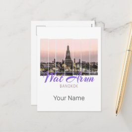 Cartão Postal De Festividades Win Arun Temple Bangkok Tailândia Sunset Souvenir