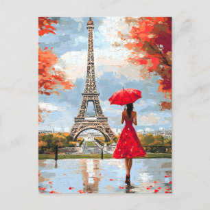 Cartão Postal De Festividades Wind Romance Paris Chic Walk
