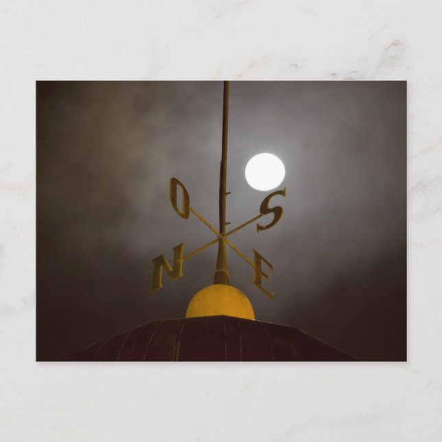 Cartão Postal De Festividades Windrose atop the Lighthouse on Cerro Santa (Frente)