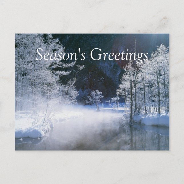 Cartão Postal De Festividades Winter River - Customizable Postcards (Frente)