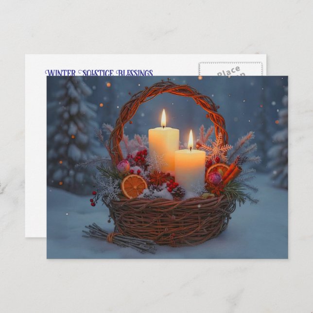 Cartão Postal De Festividades Winter Solstice Blessings Yule Spices (Frente/Verso)