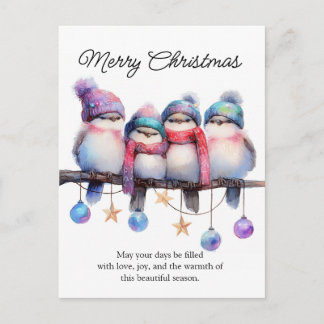 Cartão Postal De Festividades Winter Songbird Squad
