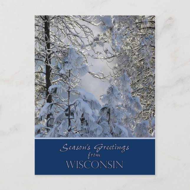 Cartão Postal De Festividades Wisconsin Christmas Card/state specific post cards (Frente)