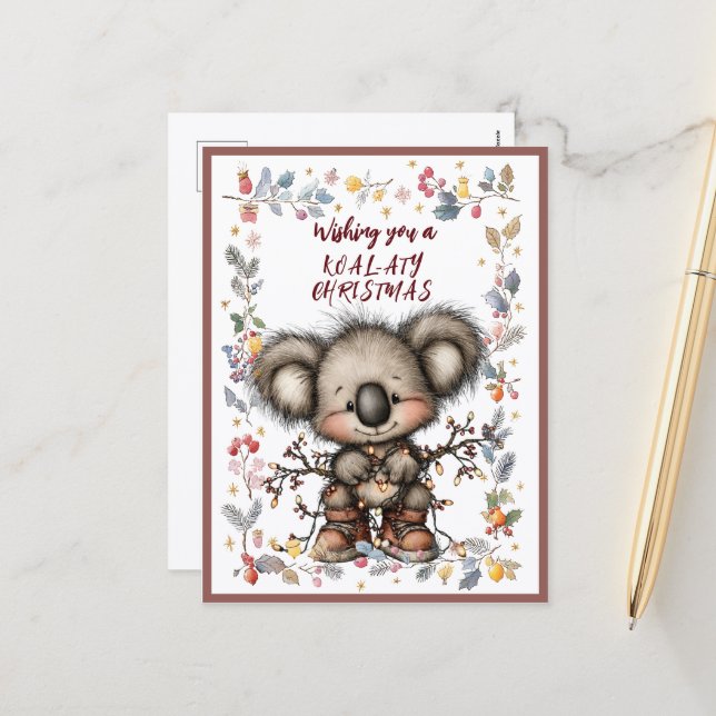 Cartão Postal De Festividades Wishing You A Merry KOAL-ATY Christmas (Frente/Verso In Situ)