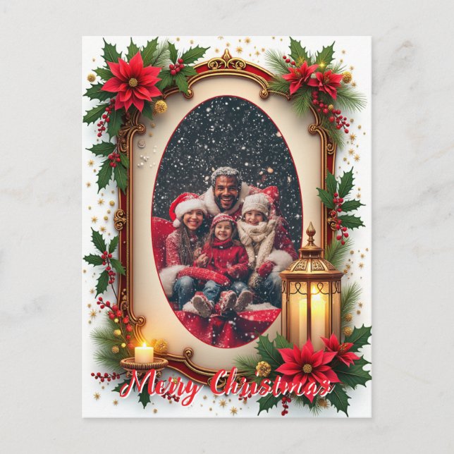 Cartão Postal De Festividades With own photo Snowy Sentiments (Frente)