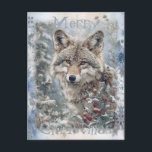 Cartão Postal De Festividades Wolf Winter Christmas<br><div class="desc">Wolf Winter Christmas</div>