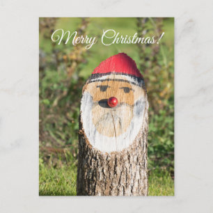 Cartão Postal De Festividades Wooden Santa Claus