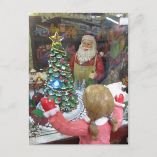 Cartão Postal De Festividades Workshop de papais noeis
