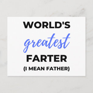 Cartão Postal De Festividades World's Greatest Farter I Mean Father bl