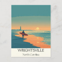 Wright tsville Beach NC Vintage Surfer Beach Sunse