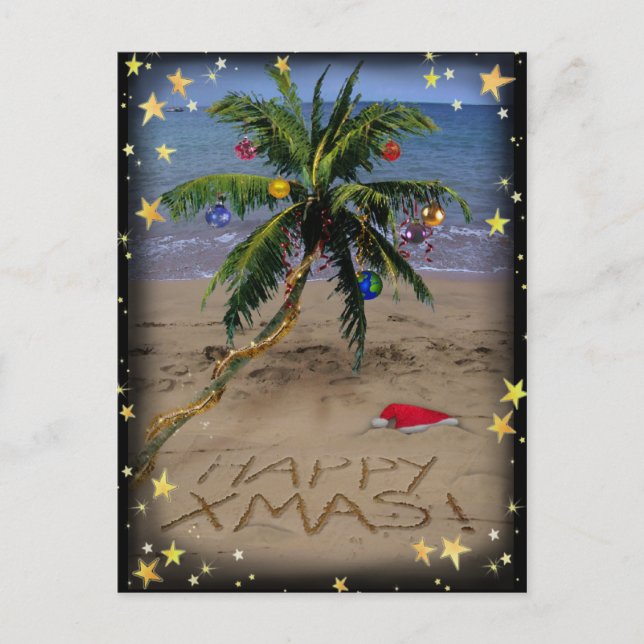 Cartão Postal De Festividades X-mas tropical (Frente)