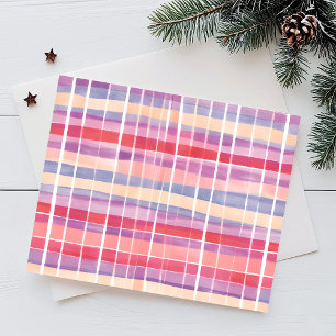 Cartão Postal De Festividades Xadrez Desenhado a Lápis de Cor Pastel Aquarela