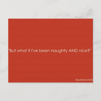 Cartão Postal De Festividades Xanderism #129 Christmas Postcard Naughty&Nice red