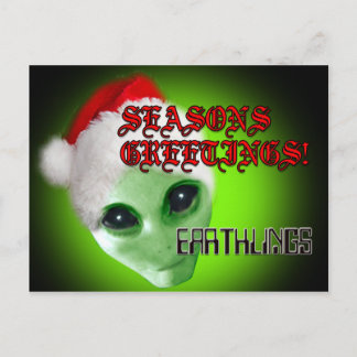 Cartão Postal De Festividades xmas_alien_card