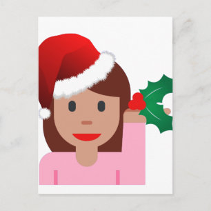 Cartão Postal De Festividades xmas information girl emoji