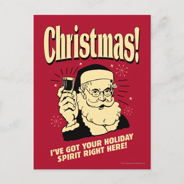Cartão Postal De Festividades Xmas: I've Got Your Holiday Spirit Right Here (Frente)